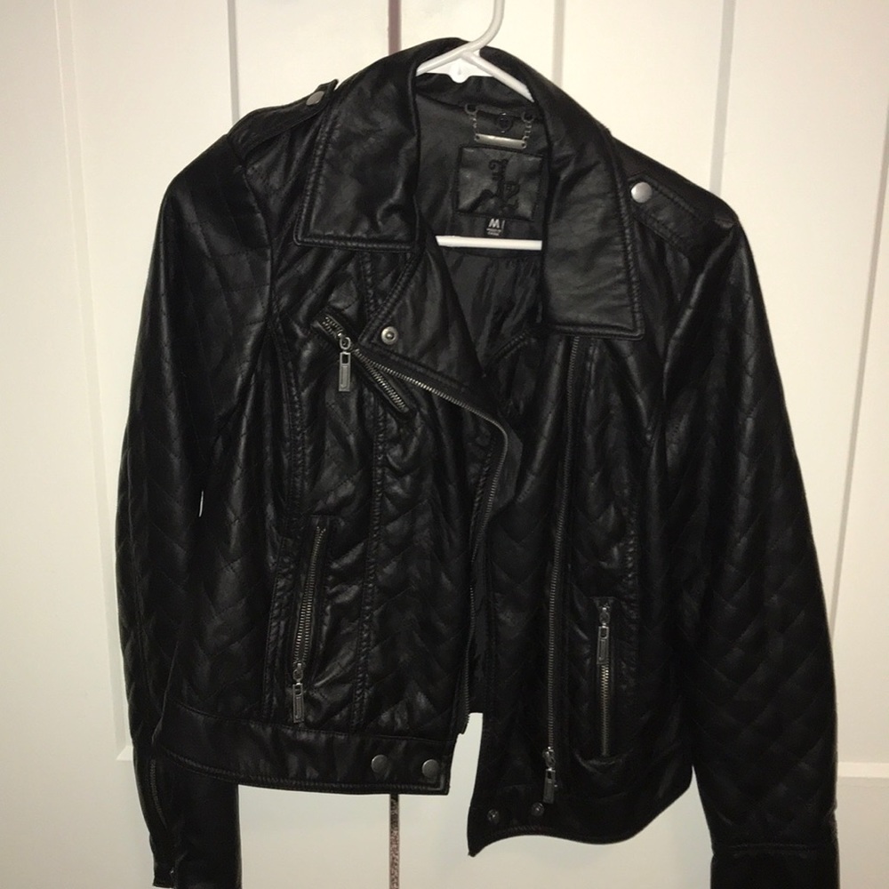 IZ brand black leather jacket